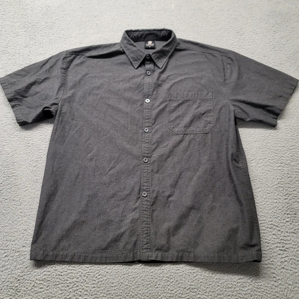 Yago Shirt Mens‎ 3XL Gray Short Sleeve Casual Button Up Pocket Casual